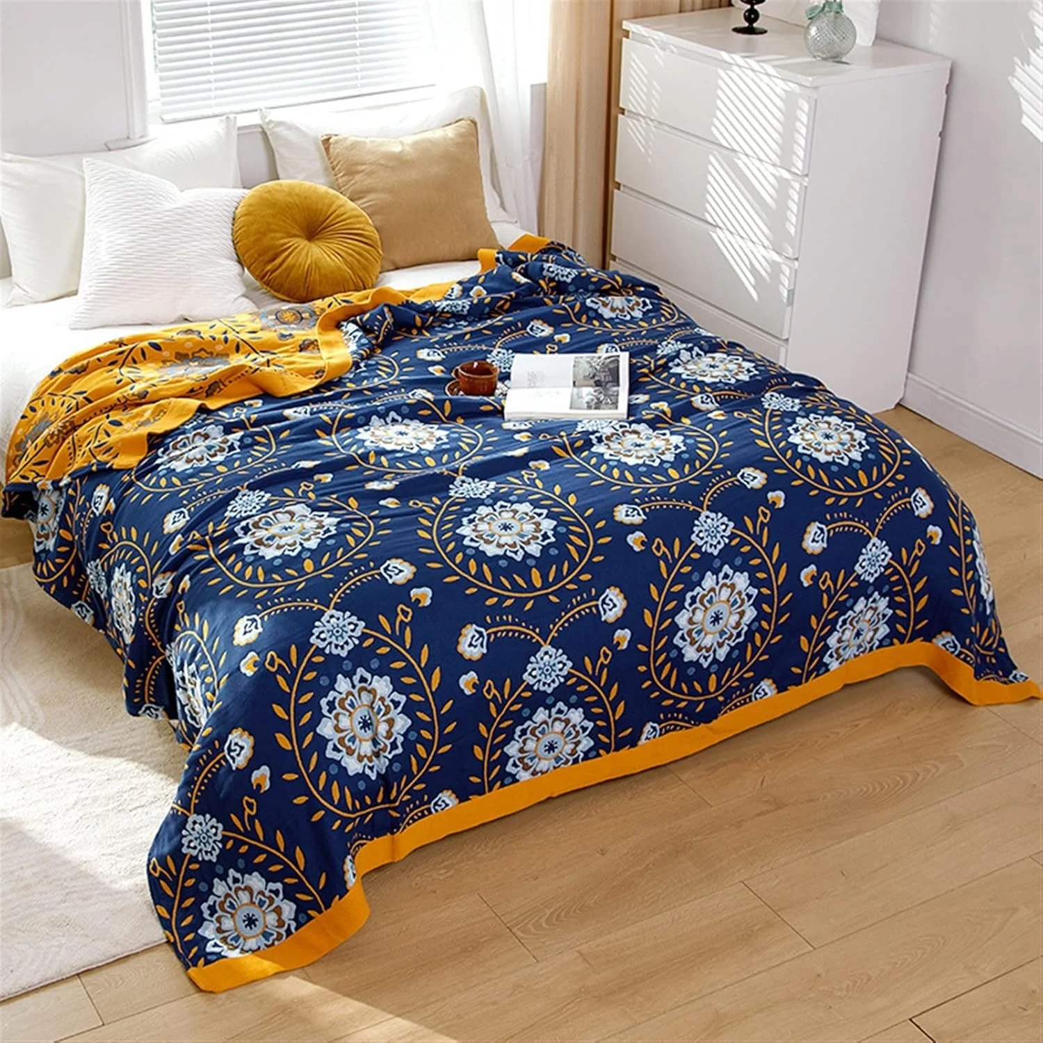 پتوی حوله ای ZKSKOX، پتو نخی موسلین مناسب فصل تابستان، قابل استفاده در منزل، محل کار، روی مبل، تخت خواب، پتو مسافرتی نرم و لطیف، پتوهای توری تنفسی پتوی حوله ای ZKSKOX، پتو نخی موسلین مناسب فصل تابستان، قابل استفاده در منزل، محل کار، روی مبل، تخت خواب، پتو مسافرتی نرم و لطیف، پتوهای توری تنفسی