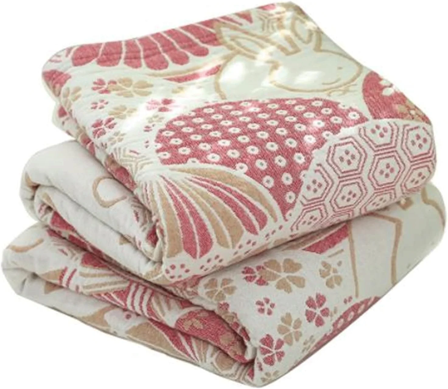 پتو مخمل خواب دار ZKSKOX، پتو نخی نرم، پتو بافتنی 4 لایه، پتو گازی سبک و تنفسی (200x230 سانتی متر)