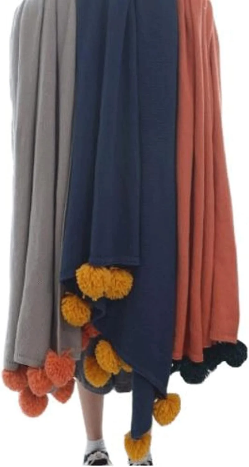 پتوی پولیشی ZKSKOX نرم و گرم، پتوی پشمی بافتنی توپی زیبا (Hortel)