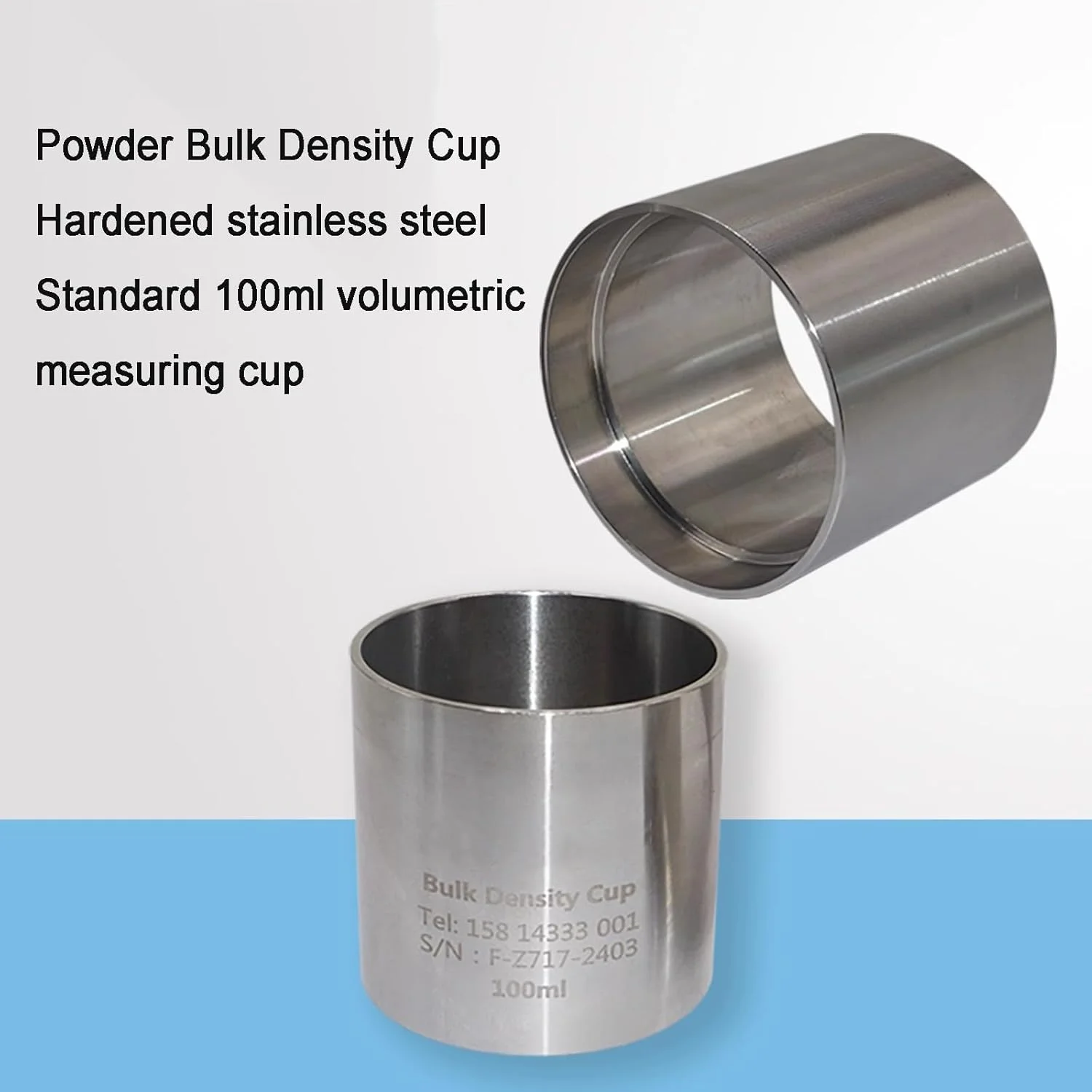 حجم سنج توده ای طبیعی 100 میلی لیتری، تستر چگالی پودر فولاد ضد زنگ، خطای ±0.1 میلی لیتر، اندازه گیری دقیق، برای تجزیه و تحلیل مواد آزمایشگاهی و صنعتی