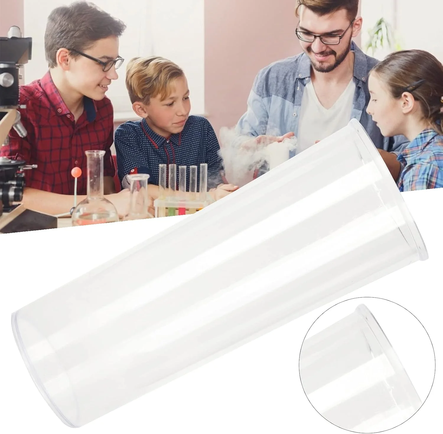 استوانه مدرج شفاف 2.8 لیتری Tihebeyan برای آزمایش های آزمایشگاهی مدارس، بیمارستان ها، جنس پلاستیکی