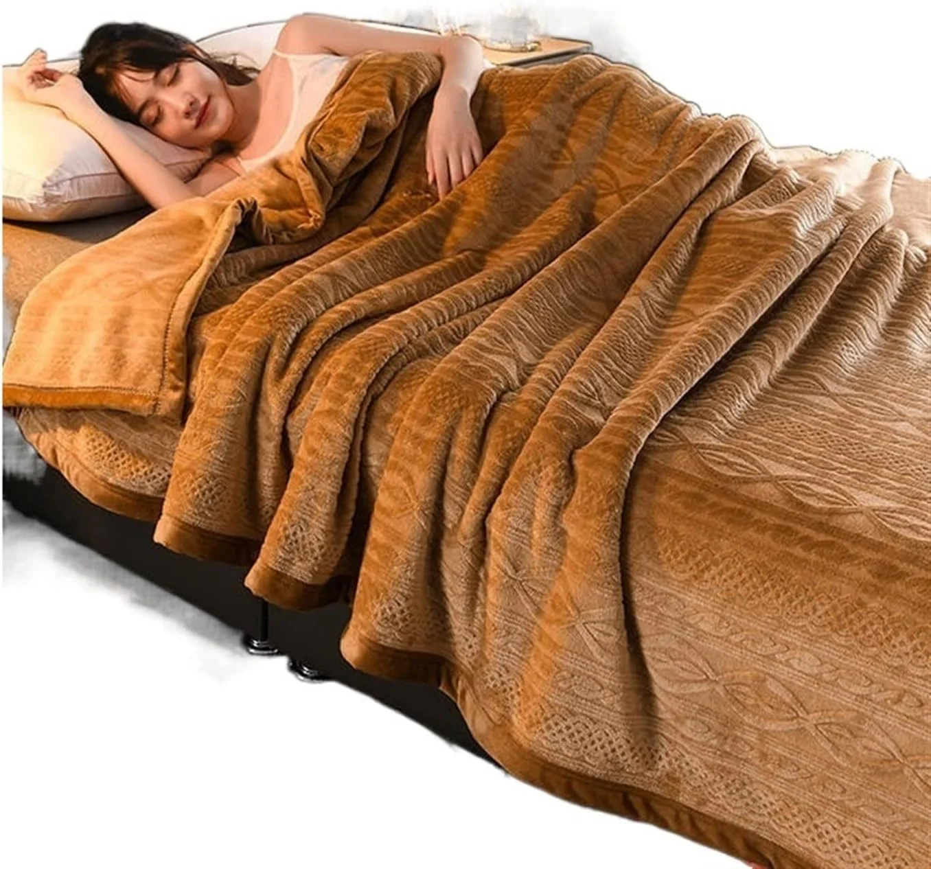 پتوی مخمل خواب دار ZKSKOX برای تخت، پتوی نرم و ضخیم یک رنگ مناسب فصل زمستان، سایز کینگ و دو نفره پتوی مخمل خواب دار ZKSKOX برای تخت، پتوی نرم و ضخیم یک رنگ مناسب فصل زمستان، سایز کینگ و دو نفره