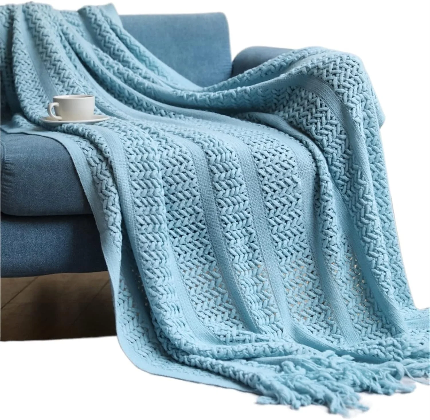 پتو بافتنی ZKSKOX، پتو مسافرتی، پتو مبل، پتو تزئینی تخت، پتوهای منگوله دار، پتوهای طرح شطرنجی توخالی مناسب برای تهویه هوا پتو بافتنی ZKSKOX، پتو مسافرتی، پتو مبل، پتو تزئینی تخت، پتوهای منگوله دار، پتوهای طرح شطرنجی توخالی مناسب برای تهویه هوا