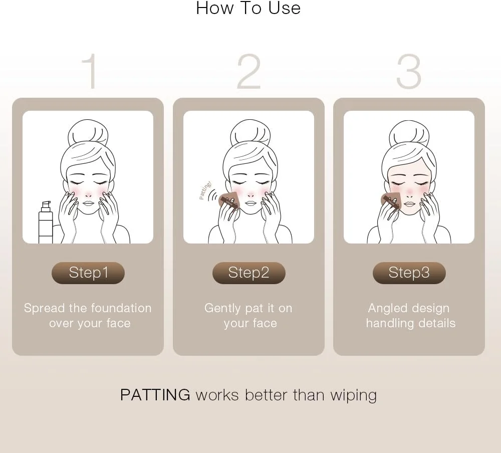 ست کاردک و اسفنج آرایشی 3 تکه سولونه - ابزارهای کرم پودر قابل شستشو با 1 کاردک و 3 اسفنج آرایشی قابل استفاده مجدد + جعبه نگهداری | برای ترکیب مایع، کرم یا کرم پودر آرایشی
