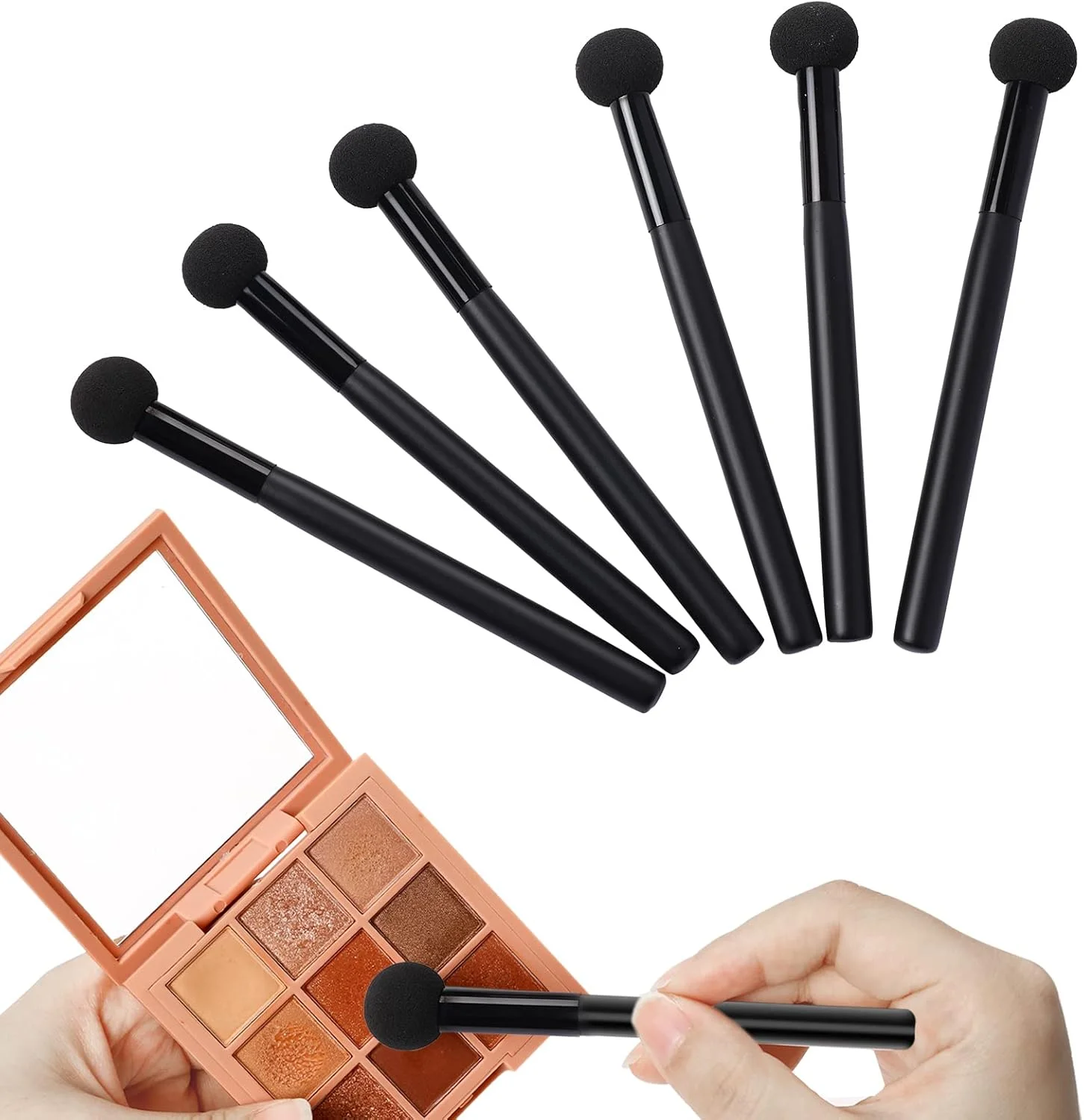 اسفنج آرایشی قارچی با دسته Sliverdew، 6 عددی، مناسب برای کرم پودر، پودر، کانسیلر، سایه چشم، برای آرایش بانوان و دختران