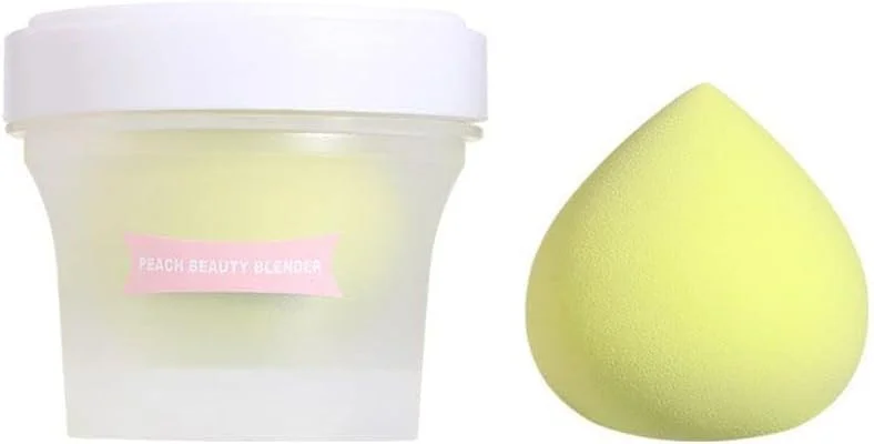 پد آرایشی نرم، کانسیلر، پد اسفنجی هلویی، ابزار زیبایی ایرکاشن، پد فونداسیون، پد آرایشی با جعبه، تخم مرغی اسفنجی (زرد)
