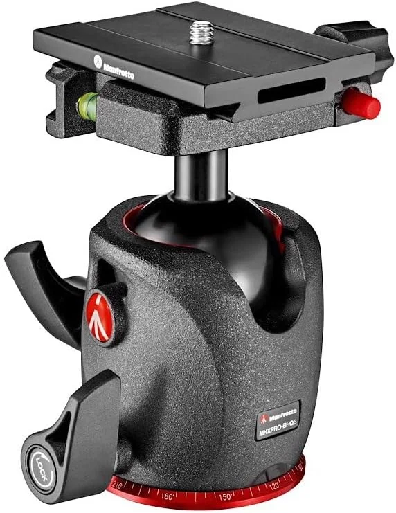 هد توپی Manfrotto XPRO با صفحه رهاسازی سریع Top Lock، دقت بالا، حرکات روان، تجهیزات عکاسی، برای سه پایه دوربین، برای تولید محتوا