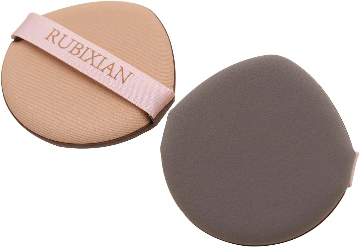 پدهای پودری روبیکسین برای کرم پودر، 2 عدد اسفنج آرایشی گرد قابل حمل با پد پودری کوسن هوا، اسفنج ترکیبی بدون لاتکس و پد آرایشی برای کرم پودر، کرم، کانسیلر