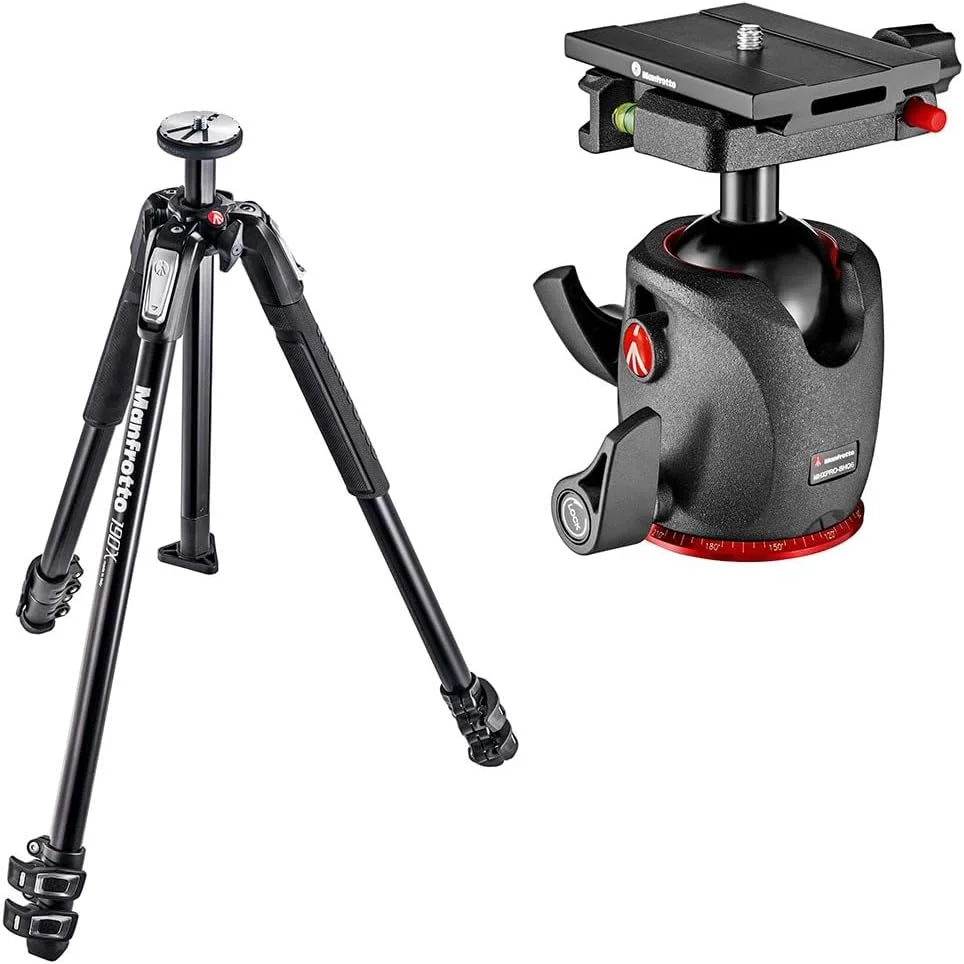 سه پایه آلومینیومی 3 قسمتی Manfrotto 190X با هد توپی منیزیمی XPRO و صفحه رهاسازی سریع MSQ6PL