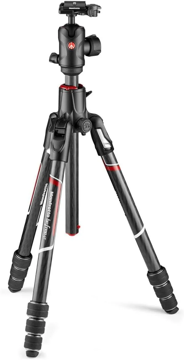 سه پایه مسافرتی فیبر کربنی Manfrotto Befree GT XPRO به همراه هد توپی مرکزی 496