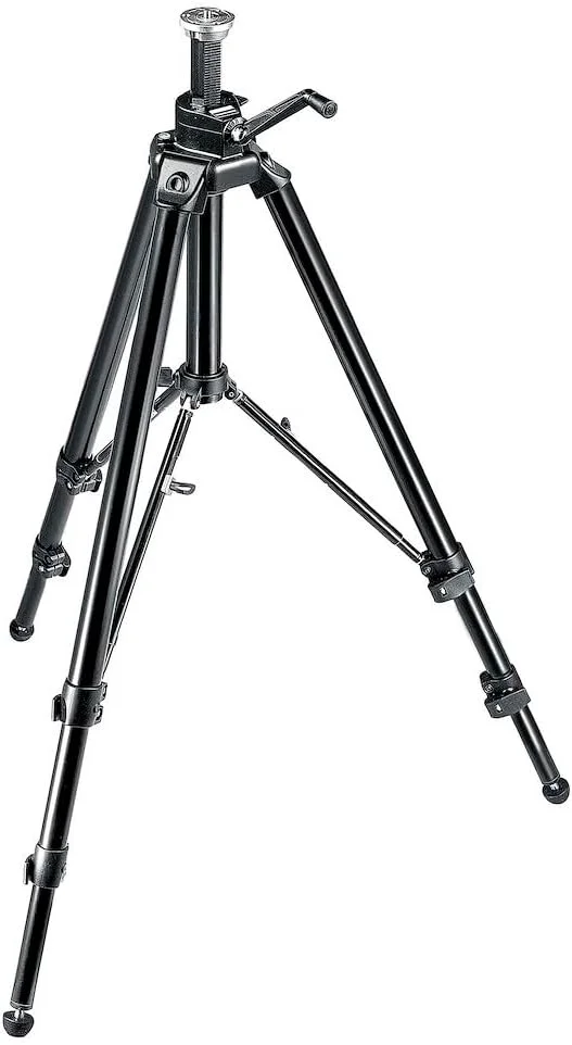 سه پایه دنده ای حرفه ای Manfrotto 475B Digital Pro، ستون مرکزی سه وجهی، برای دوربین های DSLR، دوربین های سیستم کامپکت، بدون آینه، مشکی
