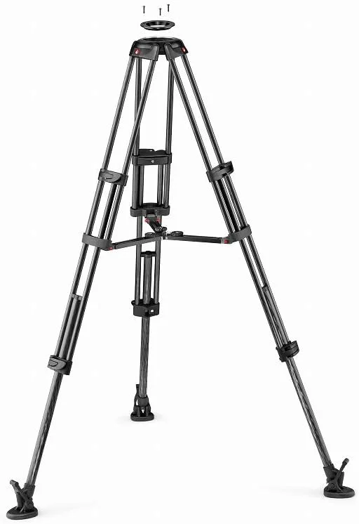سه پایه فیلمبرداری کربنی دوقلو Manfrotto با اسپریدر میانی و کاسه 75 میلی‌متری/100 میلی‌متری برای هد های ویدیویی MVTTWINMC