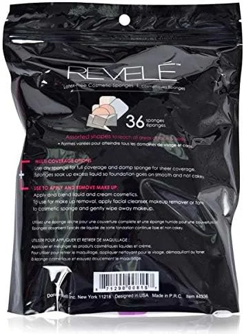 مجموعه 36 عددی اسفنج آرایشی روله، اسفنج مخلوط کن کرم پودر، مناسب برای مایع، کرم و پودر، اسفنج های آرایشی چند رنگ