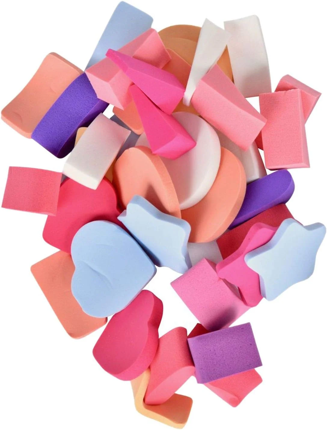مجموعه 36 عددی اسفنج آرایشی روله، اسفنج مخلوط کن کرم پودر، مناسب برای مایع، کرم و پودر، اسفنج های آرایشی چند رنگ