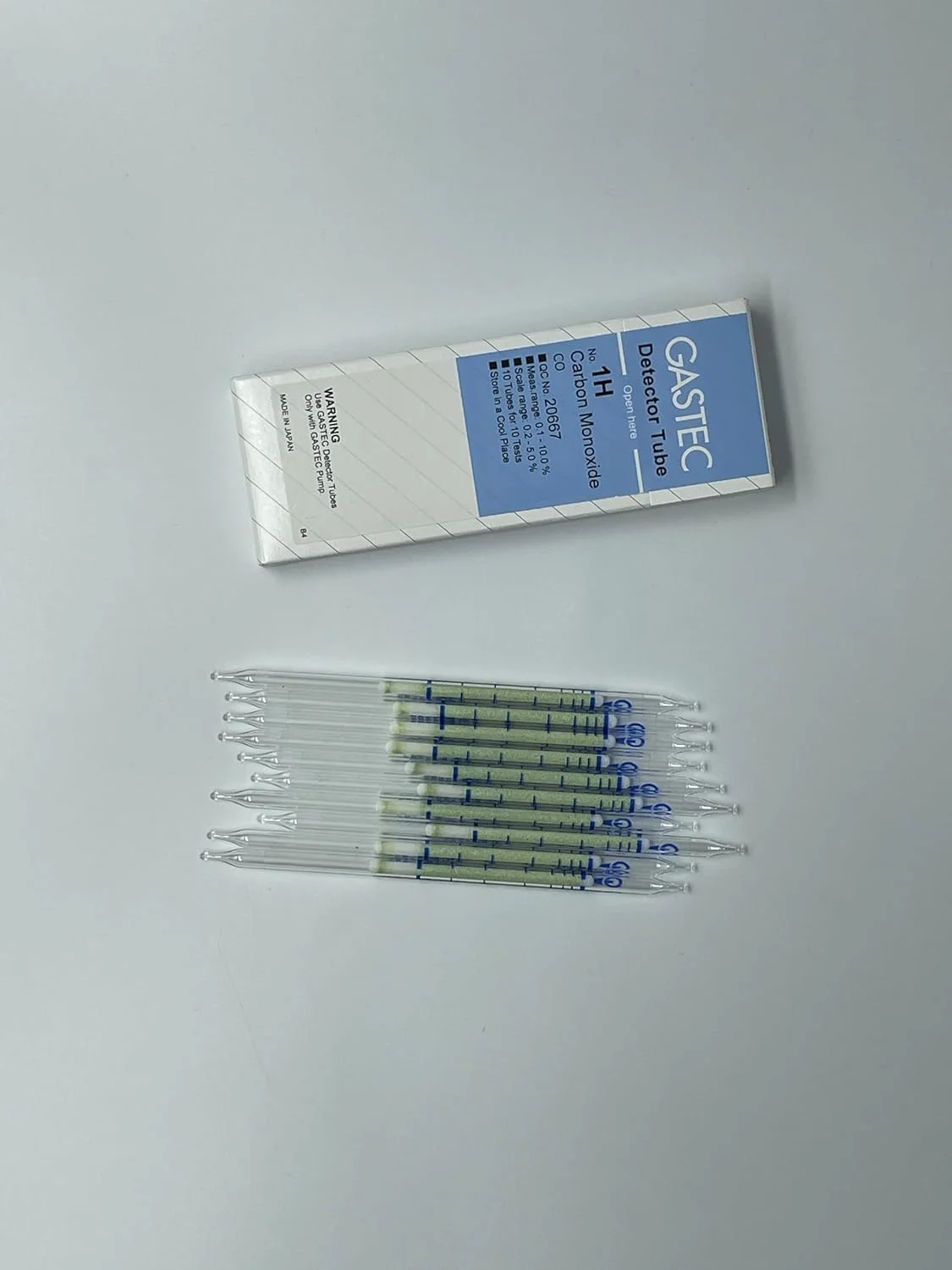 لوله آشکارساز مونوکسید کربن شماره 1H، محدوده 0.1-10٪، بسته 10 تایی