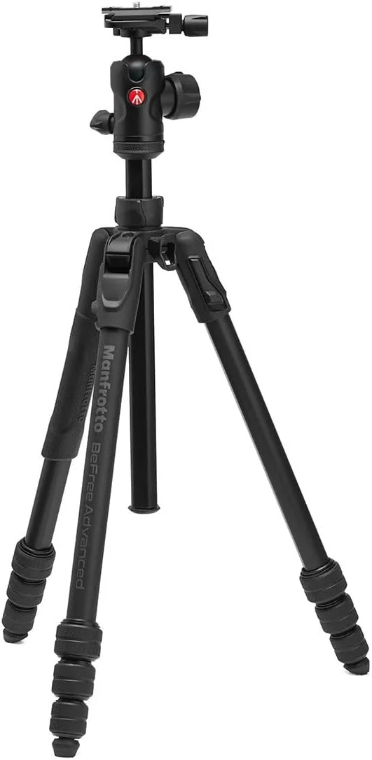 کیت سه پایه مسافرتی آلومینیومی 4 قسمتی Manfrotto Befree Advanced AS Twist با هد توپی مرکزی 494، مشکی