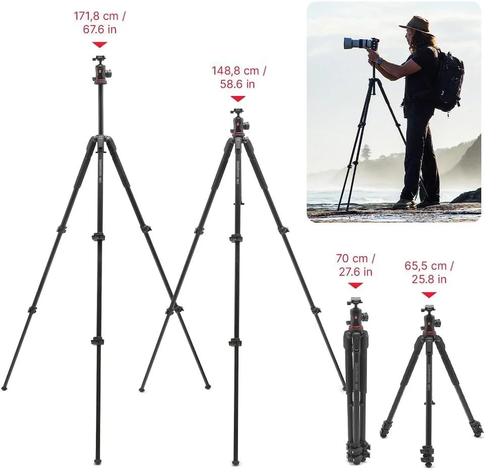 کیت سه پایه دوربین آلومینیومی Manfrotto 190X AS با هد توپی حداکثر تحمل وزن 10 کیلوگرم صفحه Arca-Swiss قفل سریع Quick Power Lock برای پایه عکس DSLR / Mirrorless کیت سه پایه دوربین آلومینیومی Manfrotto 190X AS با هد توپی حداکثر تحمل وزن 10 کیلوگرم صفحه Arca-Swiss قفل سریع Quick Power Lock برای پایه عکس DSLR / Mirrorless