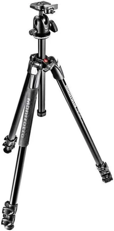 کیت سه پایه آلومینیومی 3 قسمتی Manfrotto 290 Xtra با هد توپی (Mk290Xta3-Bhus)، مشکی