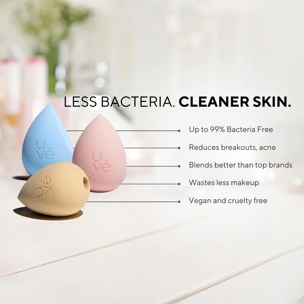 اسفنج آرایشی اشکی PURE، استفاده بدون رگه از کرم پودر مایع، پودری و کرمی، ابزار حرفه ای ترکیب رنگ چهره، بدون تست حیوانی، وگان، بدون لاتکس