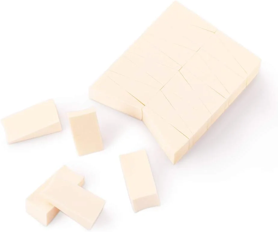 OWLFAVO 20 عدد اسفنج آرایشی مثلثی بدون لاتکس، پدهای یکبار مصرف فوم پودر، مناسب برای استفاده از کرم پودر، مناسب برای پوست های حساس و انواع پوست