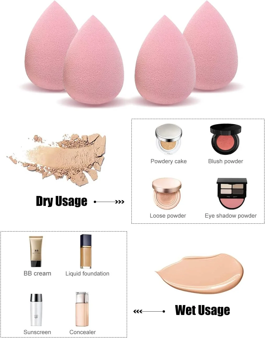 ست اسفنج آرایشی برای استفاده خشک و مرطوب - اسفنج ترکیبی فونداسیون برای کانسیلر، رژگونه و پودر، اسفنج های مخلوط کن چند رنگ (KNY6779) ست اسفنج آرایشی برای استفاده خشک و مرطوب - اسفنج ترکیبی فونداسیون برای کانسیلر، رژگونه و پودر، اسفنج های مخلوط کن چند رنگ (KNY6779)