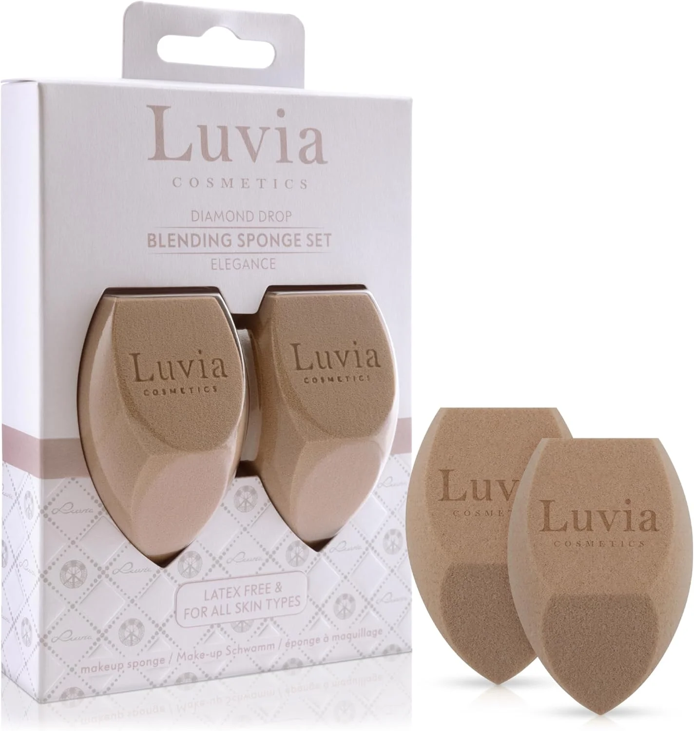 ست اسفنج آرایشی مدل الماس - لوازم آرایشی Luvia - اسفنج آرایشی Elegance Coffee ست اسفنج آرایشی مدل الماس - لوازم آرایشی Luvia - اسفنج آرایشی Elegance Coffee
