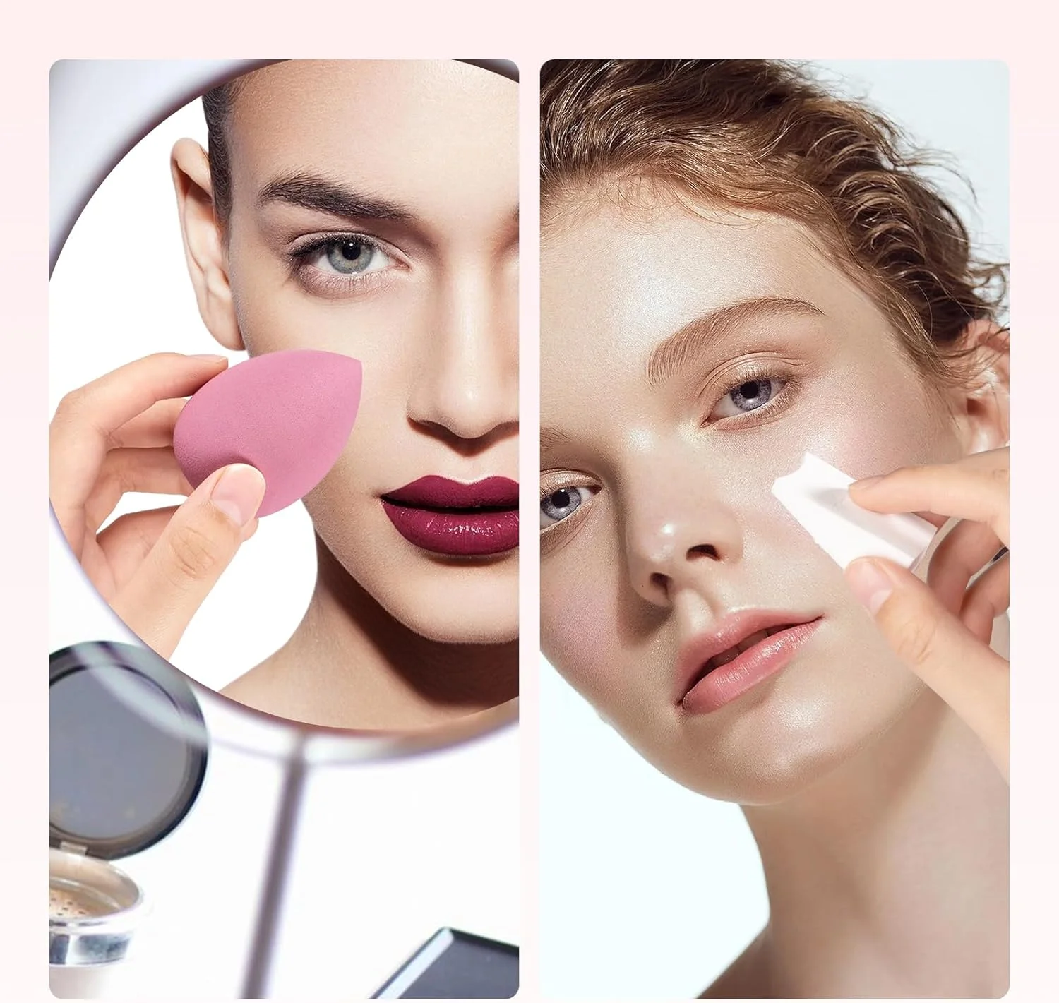 ست اسفنج آرایشی با پودر پاف مثلثی، 32 عدد اسفنج آرایشی برای ترکیب کرم پودر مایع، پودر، پودر پاف نرم قابل استفاده مجدد ست اسفنج آرایشی با پودر پاف مثلثی، 32 عدد اسفنج آرایشی برای ترکیب کرم پودر مایع، پودر، پودر پاف نرم قابل استفاده مجدد