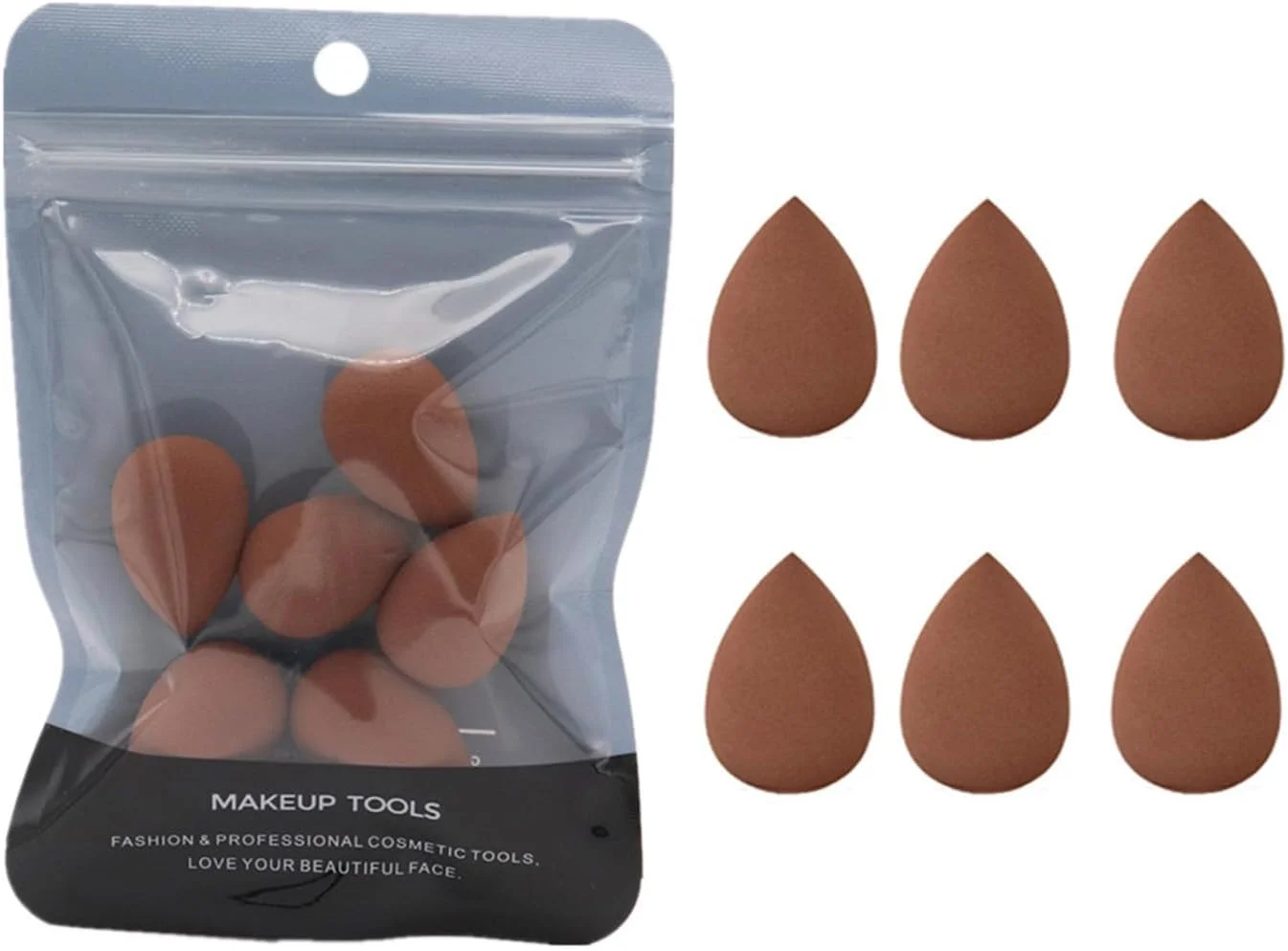 مجموعه 6 عددی پد آرایشی لایموس، پد اسفنجی خشک و مرطوب، ابزار کوچک آرایشی برای کرم پودر، کانسیلر، سایه چشم، هایلایتر و کانتور زیر چشم