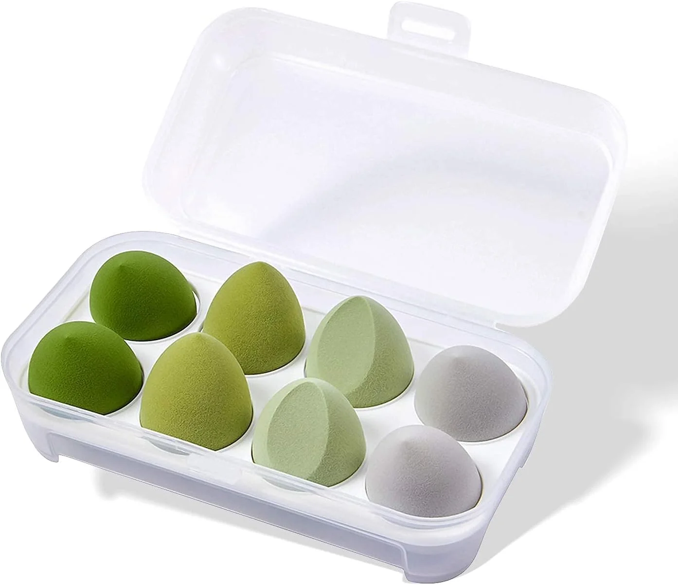 ست اسفنج آرایشی 8 عددی Kingbridal، اسفنج مخلوط کن کرم پودر، بی نقص برای مایع، کرم و پودر، پف اپلیکاتور لوازم آرایشی چند رنگ برای استفاده خشک/مرطوب (سبز)