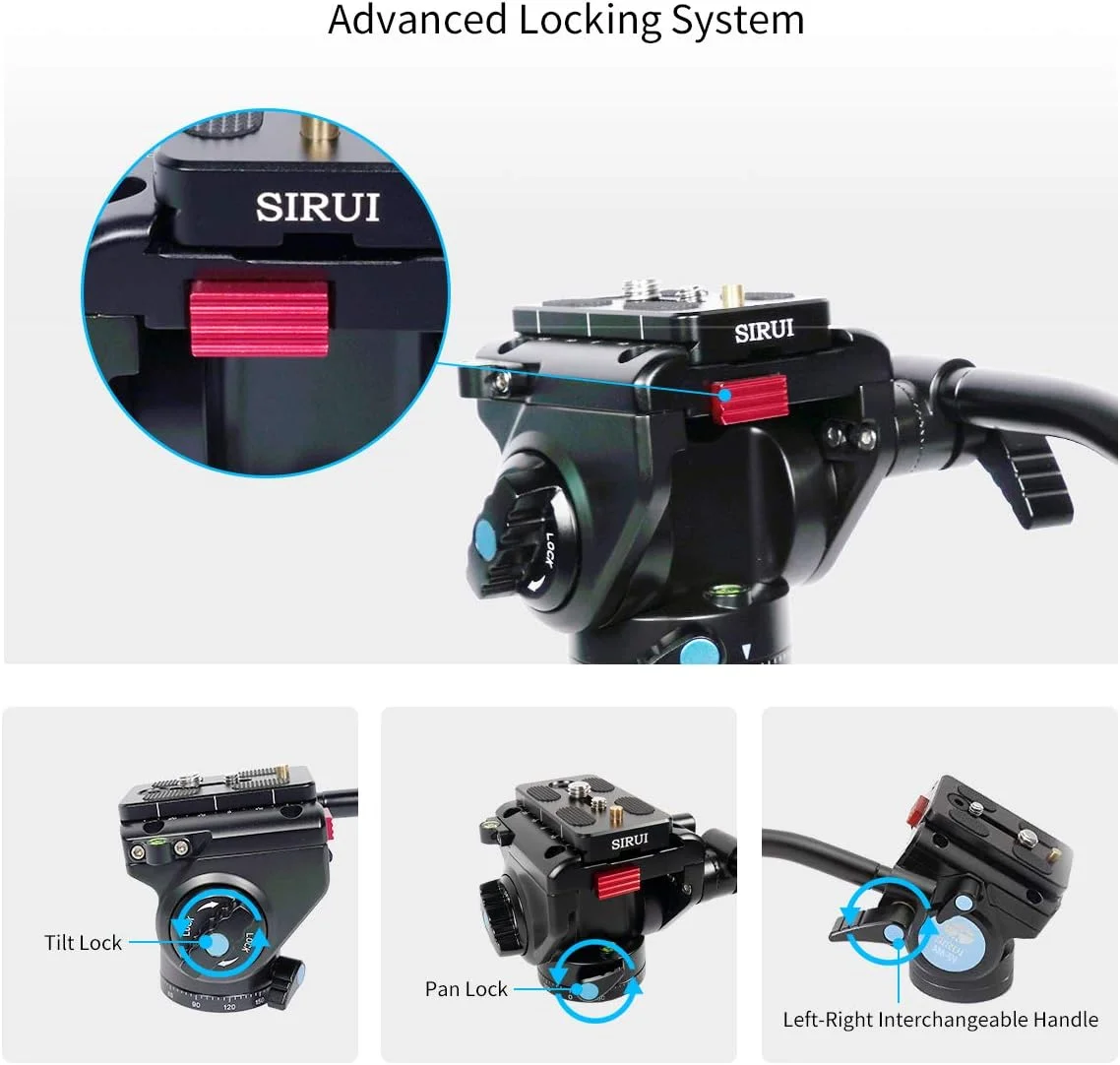 هد فیلمبرداری سیال SIRUI AM-5V، هد سه پایه سبک وزن با صفحه رهاسازی سریع برای دوربین فیلمبرداری هد فیلمبرداری سیال SIRUI AM-5V، هد سه پایه سبک وزن با صفحه رهاسازی سریع برای دوربین فیلمبرداری