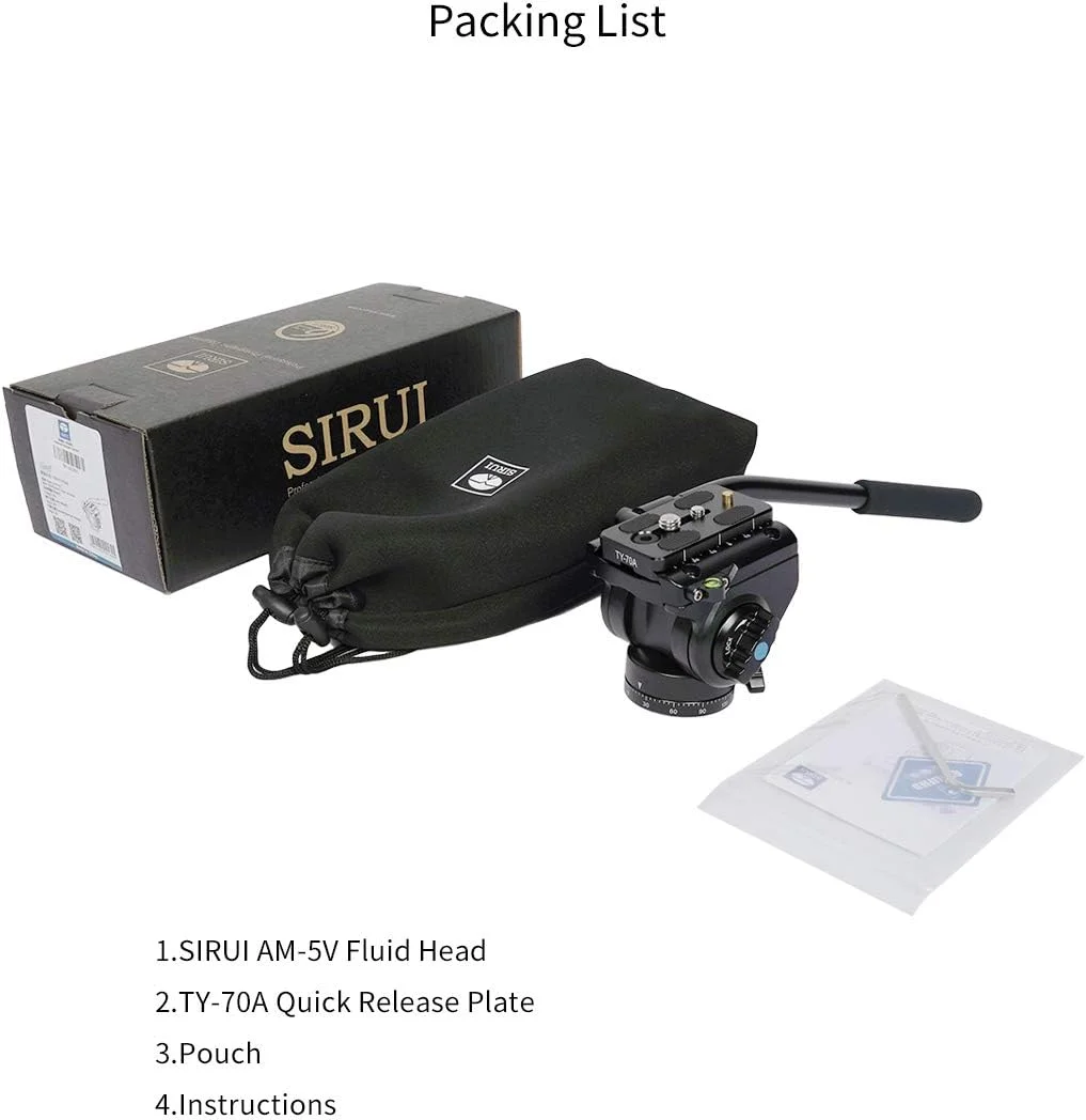 هد فیلمبرداری سیال SIRUI AM-5V، هد سه پایه سبک وزن با صفحه رهاسازی سریع برای دوربین فیلمبرداری هد فیلمبرداری سیال SIRUI AM-5V، هد سه پایه سبک وزن با صفحه رهاسازی سریع برای دوربین فیلمبرداری