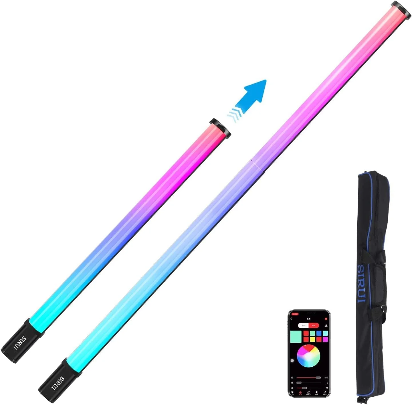 چراغ لوله ای ال ای دی RGB تلسکوپی دو منظوره Sirui T120 Pro به همراه مینی سه پایه چراغ لوله ای ال ای دی RGB تلسکوپی دو منظوره Sirui T120 Pro به همراه مینی سه پایه