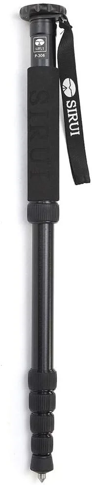 تک پایه دوربین SIRUI P-306، تک پایه سبک وزن قابل حمل با 6 بخش ارتفاع، عصای مسافرتی جمع و جور 155 سانتی متری برای دوربین DSLR، مونوپاد آلومینیومی با بند مچی، حداکثر بار 8 کیلوگرم