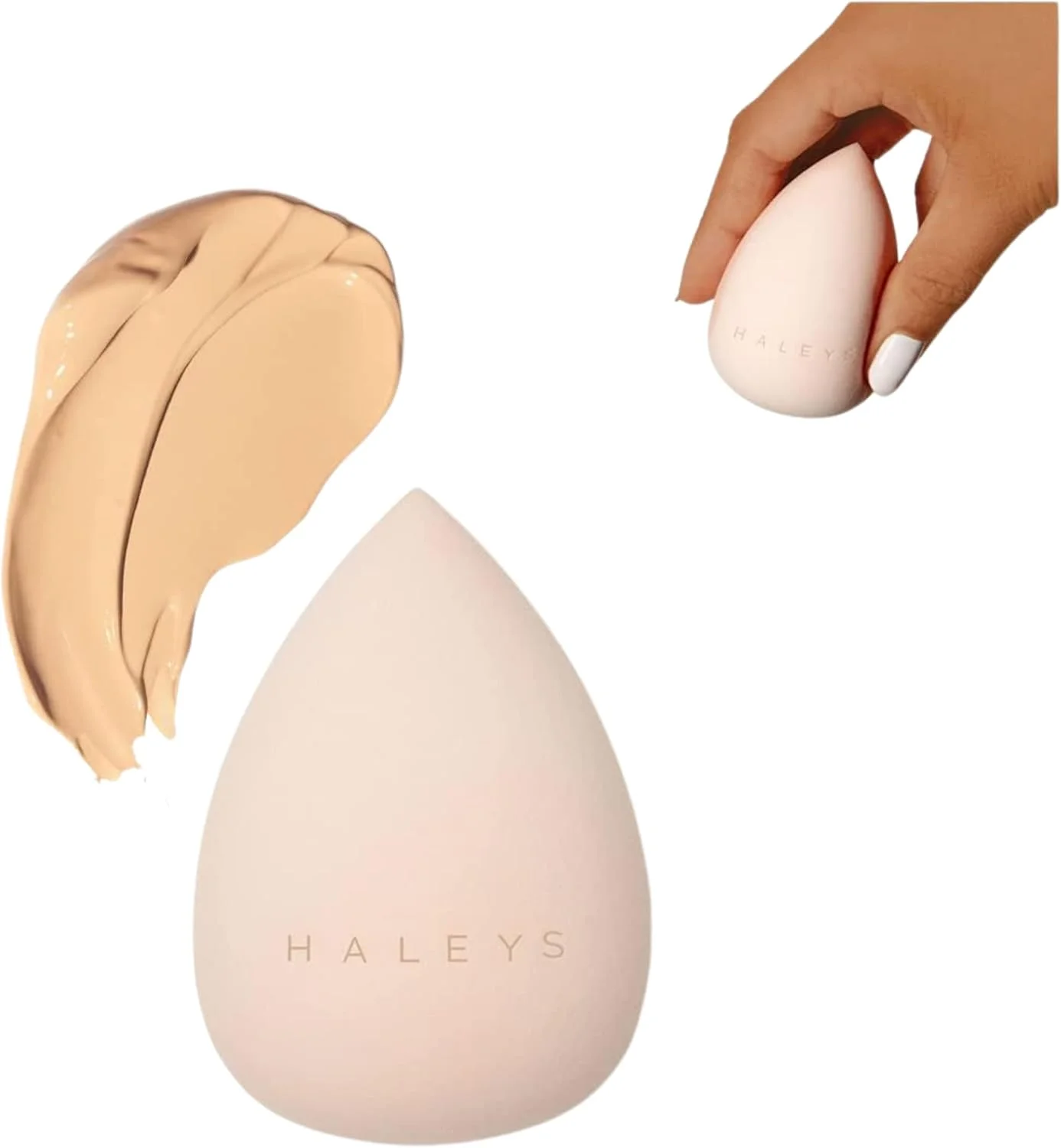 اسفنج آرایشی HALEYS RE:MIX، اسفنج گیاهی و بدون تست حیوانی - مناسب برای استفاده از کرم پودر مایع، کرم پودر فشرده و پودر برای ایجاد پوششی دقیق و یکدست (صورتی)