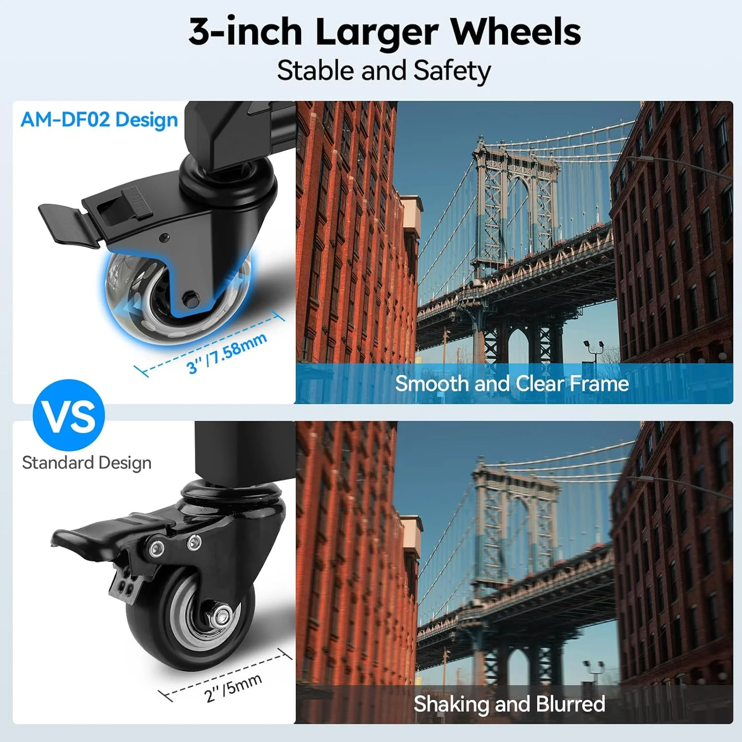 چرخ سه پایه عکاسی SIRUI، چرخ های سه پایه جهانی سنگین با چرخ لاستیکی 3 اینچی، پایه های قابل تنظیم، ظرفیت 15 کیلوگرم برای دوربین های DSLR، دوربین فیلمبرداری، نورپردازی عکس و فیلم (AM-DF02) چرخ سه پایه عکاسی SIRUI، چرخ های سه پایه جهانی سنگین با چرخ لاستیکی 3 اینچی، پایه های قابل تنظیم، ظرفیت 15 کیلوگرم برای دوربین های DSLR، دوربین فیلمبرداری، نورپردازی عکس و فیلم (AM-DF02)