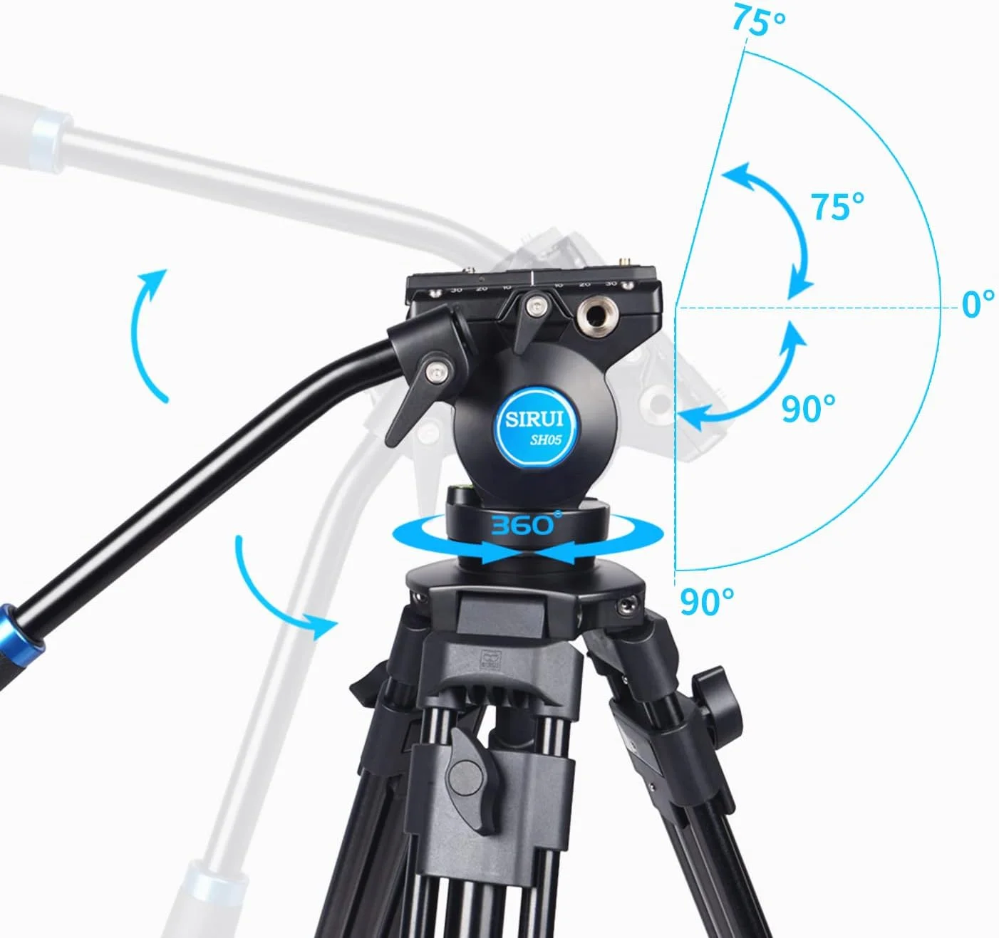 سه پایه فیلمبرداری SIRUI SH05 با هد سیال 360 درجه، سه پایه آلومینیومی سبک وزن حرفه ای برای دوربین های DSLR و فیلمبرداری، کیت سه پایه، صفحه QR، 55.1 اینچ، حداکثر بار 13.2 پوند سه پایه فیلمبرداری SIRUI SH05 با هد سیال 360 درجه، سه پایه آلومینیومی سبک وزن حرفه ای برای دوربین های DSLR و فیلمبرداری، کیت سه پایه، صفحه QR، 55.1 اینچ، حداکثر بار 13.2 پوند
