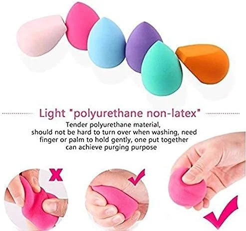 Glamlooks Professional Makeup Blender Sponge Beauty Blenders Set For Face Makeup Suitable For Dry And Wet Use, Multicolour Set of 6 Pack Glamlooks Professional Makeup Blender Sponge Beauty Blenders Set For Face Makeup Suitable For Dry And Wet Use, Multicolour Set of 6 Pack