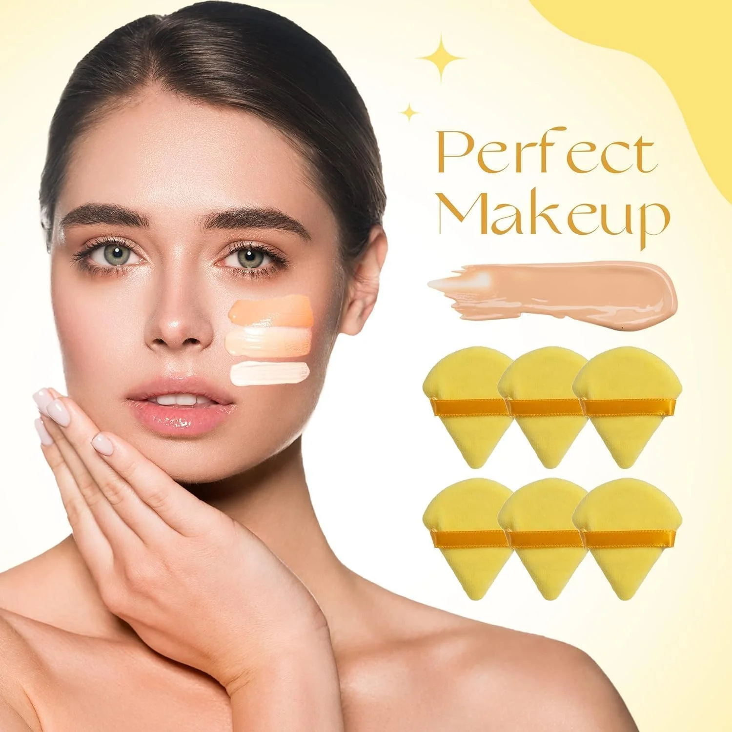پدهای پودری صورت FUNI، بسته 4 عددی، پد مثلثی آرایشی، پدهای مثلثی مخملی پنبه ای برای فیکس کردن، کانتورینگ، زیر چشم و گوشه ها، اندازه معمولی 2.76 اینچی، دارای بند، ابزار آرایشی پدهای پودری صورت FUNI، بسته 4 عددی، پد مثلثی آرایشی، پدهای مثلثی مخملی پنبه ای برای فیکس کردن، کانتورینگ، زیر چشم و گوشه ها، اندازه معمولی 2.76 اینچی، دارای بند، ابزار آرایشی