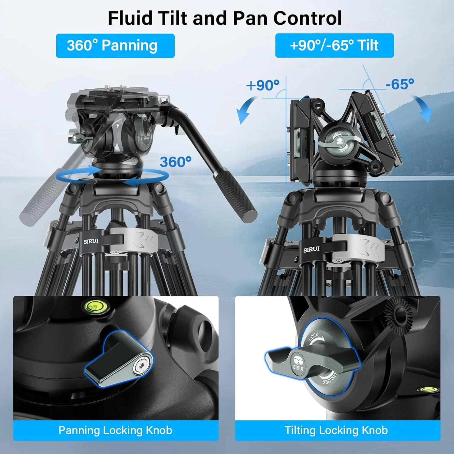 سه پایه فیلمبرداری SIRUI با سیستم رهاسازی سریع، سه پایه دوربین سنگین 74.8 اینچی با هد سیال 360 درجه سازگار با DJI RS و صفحه QR مانفروتو برای دوربین فیلمبرداری، شیب -65 درجه/90 درجه، حداکثر بار 22 پوند، AVT-01 سه پایه فیلمبرداری SIRUI با سیستم رهاسازی سریع، سه پایه دوربین سنگین 74.8 اینچی با هد سیال 360 درجه سازگار با DJI RS و صفحه QR مانفروتو برای دوربین فیلمبرداری، شیب -65 درجه/90 درجه، حداکثر بار 22 پوند، AVT-01