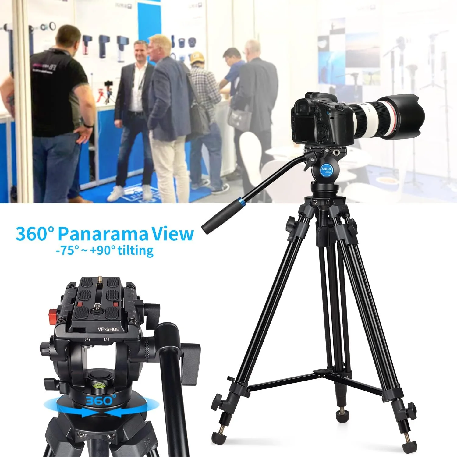 سه پایه فیلمبرداری SIRUI SH05 با هد سیال 360 درجه، سه پایه آلومینیومی سبک وزن حرفه ای برای دوربین های DSLR و فیلمبرداری، کیت سه پایه، صفحه QR، 55.1 اینچ، حداکثر بار 13.2 پوند سه پایه فیلمبرداری SIRUI SH05 با هد سیال 360 درجه، سه پایه آلومینیومی سبک وزن حرفه ای برای دوربین های DSLR و فیلمبرداری، کیت سه پایه، صفحه QR، 55.1 اینچ، حداکثر بار 13.2 پوند