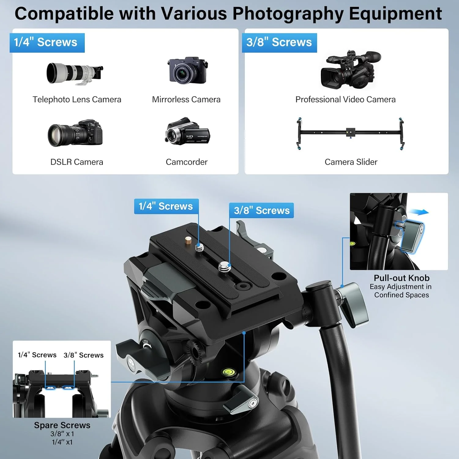 سه پایه فیلمبرداری SIRUI با سیستم رهاسازی سریع، سه پایه دوربین سنگین 74.8 اینچی با هد سیال 360 درجه سازگار با DJI RS و صفحه QR مانفروتو برای دوربین فیلمبرداری، شیب -65 درجه/90 درجه، حداکثر بار 22 پوند، AVT-01 سه پایه فیلمبرداری SIRUI با سیستم رهاسازی سریع، سه پایه دوربین سنگین 74.8 اینچی با هد سیال 360 درجه سازگار با DJI RS و صفحه QR مانفروتو برای دوربین فیلمبرداری، شیب -65 درجه/90 درجه، حداکثر بار 22 پوند، AVT-01
