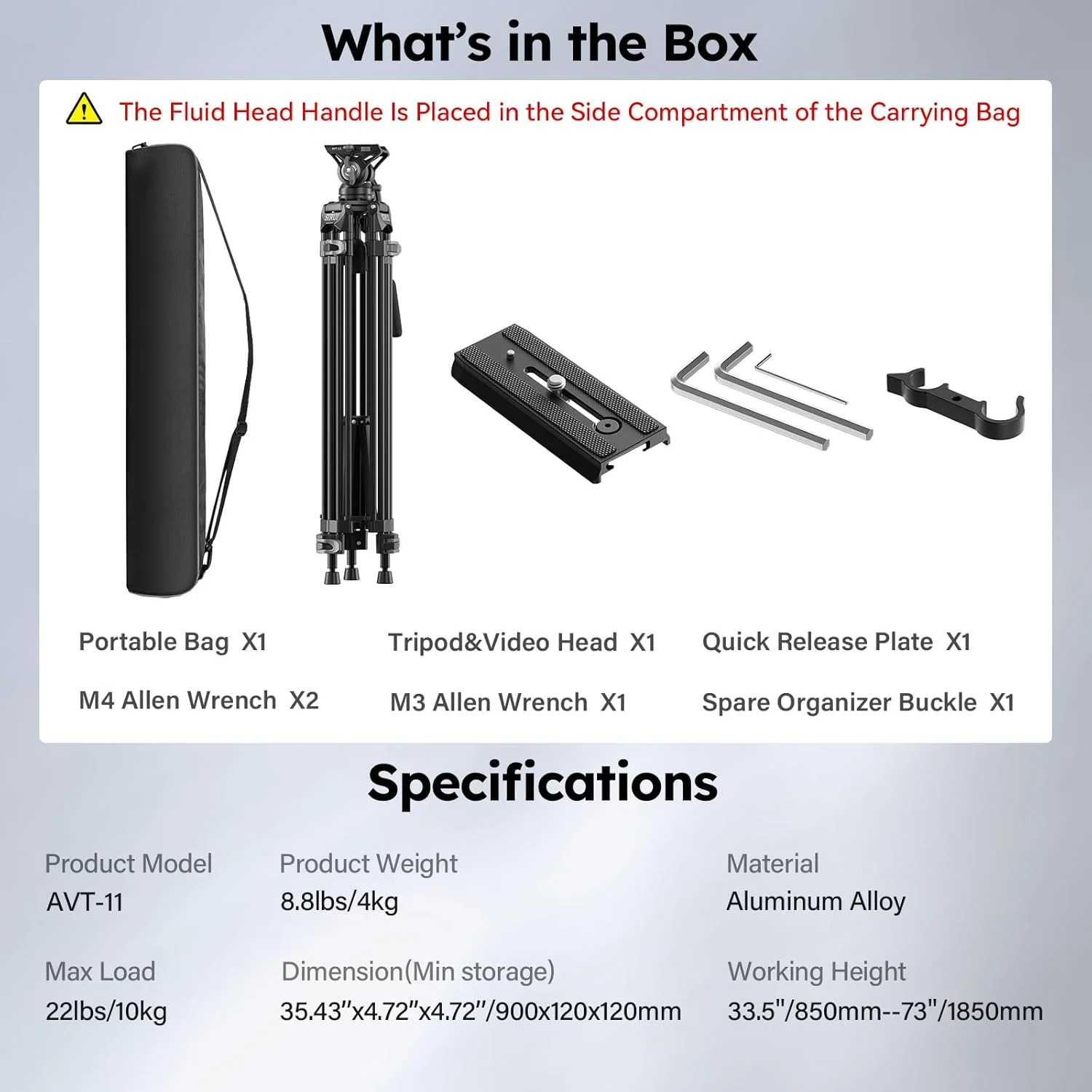سه پایه فیلمبرداری SIRUI 73 اینچی با هد سیال، سه پایه فیلمبرداری دوربین با صفحه رهاسازی سریع، سه پایه آلیاژ آلومینیوم برای دوربین فیلمبرداری، حداکثر بار 10 کیلوگرم - AVT-11 سه پایه فیلمبرداری SIRUI 73 اینچی با هد سیال، سه پایه فیلمبرداری دوربین با صفحه رهاسازی سریع، سه پایه آلیاژ آلومینیوم برای دوربین فیلمبرداری، حداکثر بار 10 کیلوگرم - AVT-11