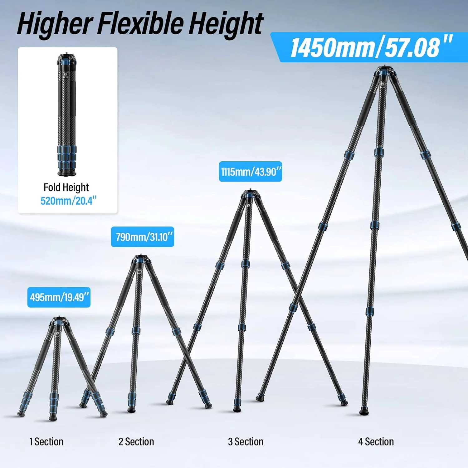 سه پایه دوربین حرفه ای SIRUI AM-324، سه پایه فیبر کربنی جمع و جور 57 اینچی برای دوربین های بدون آینه، DSLR، 4 قسمتی با حداکثر قطر لوله 32 میلی متر، تحمل وزن تا 18 کیلوگرم سه پایه دوربین حرفه ای SIRUI AM-324، سه پایه فیبر کربنی جمع و جور 57 اینچی برای دوربین های بدون آینه، DSLR، 4 قسمتی با حداکثر قطر لوله 32 میلی متر، تحمل وزن تا 18 کیلوگرم