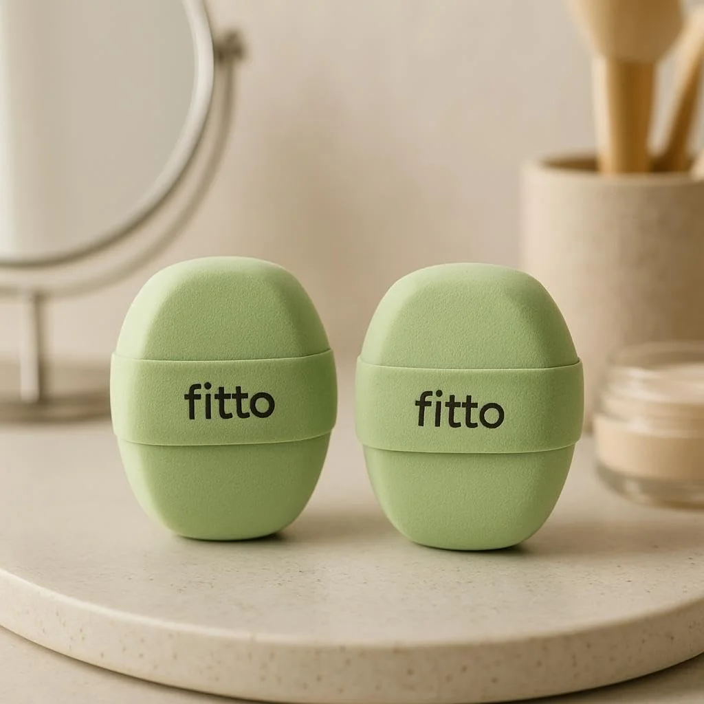 پد آرایشی فیتو سبز - بسته 2 عددی پد آرایشی برای کرم پودر و کانسیلر، بلندر نرم و بدون لاتکس برای استفاده مرطوب یا خشک