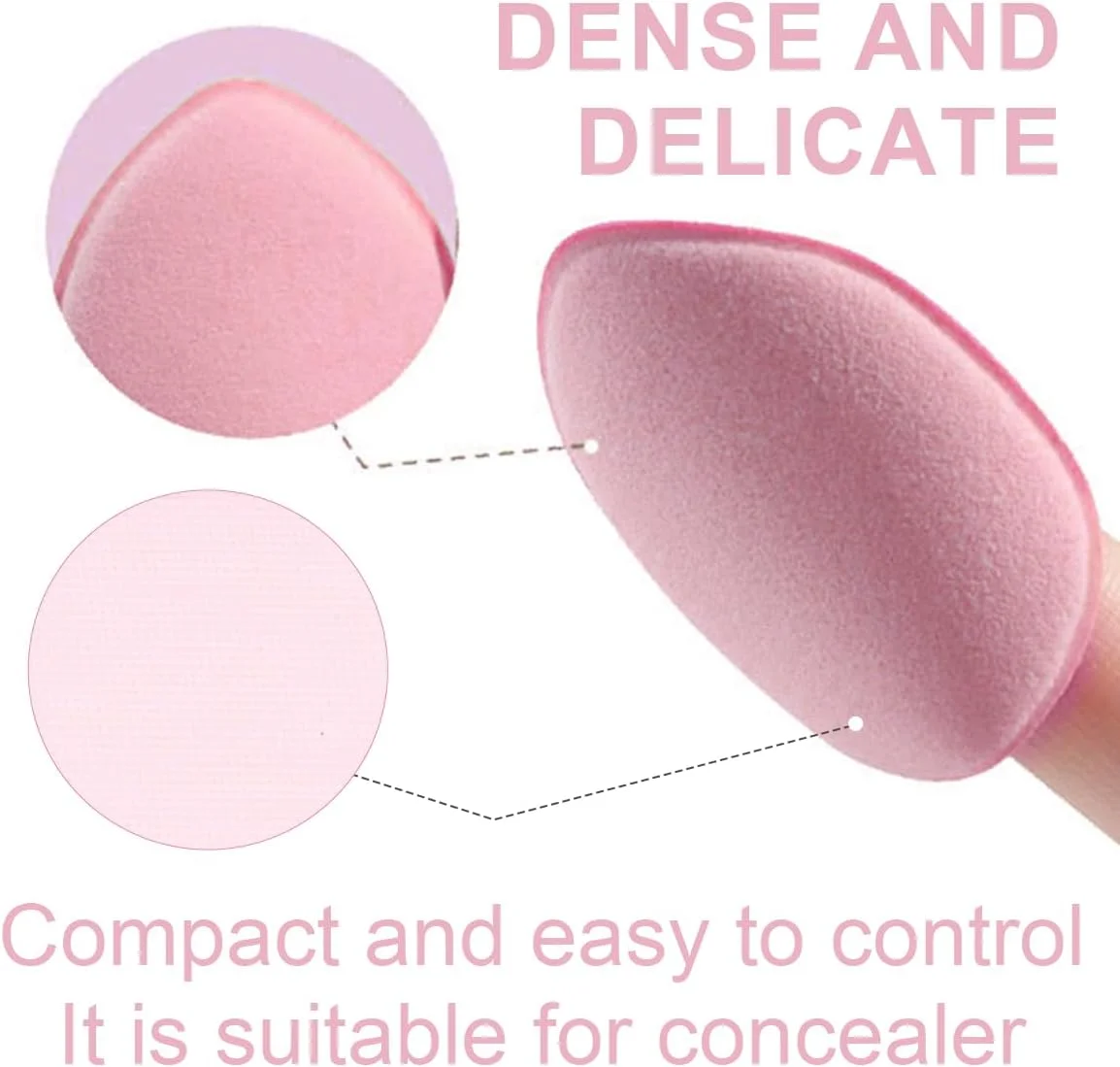 پدهای پودری انگشتی FDCGAS - بسته 12 عددی پد آرایشی مینی اسفنجی نرم برای کرم پودر، کانسیلر، لوازم آرایش صورت و چشم، ابزار آرایش مرطوب و خشک