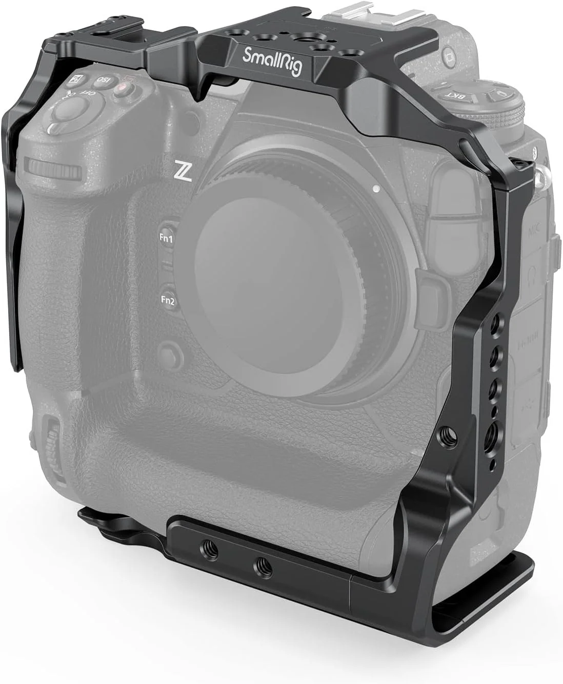 کیج دوربین SMALLRIG Z 9، کیج دوربین فیلمبرداری آلیاژ آلومینیوم برای Nikon Z 9، صفحه یکپارچه Ark، با سوراخ های 3/8 اینچ -16 برای ARRI -3195