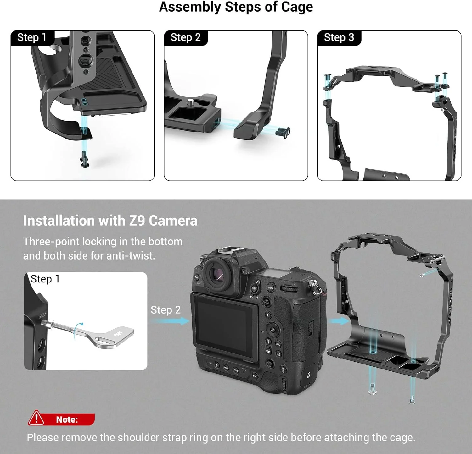 کیج دوربین SMALLRIG Z 9، کیج دوربین فیلمبرداری آلیاژ آلومینیوم برای Nikon Z 9، صفحه یکپارچه Ark، با سوراخ های 3/8 اینچ -16 برای ARRI -3195 کیج دوربین SMALLRIG Z 9، کیج دوربین فیلمبرداری آلیاژ آلومینیوم برای Nikon Z 9، صفحه یکپارچه Ark، با سوراخ های 3/8 اینچ -16 برای ARRI -3195