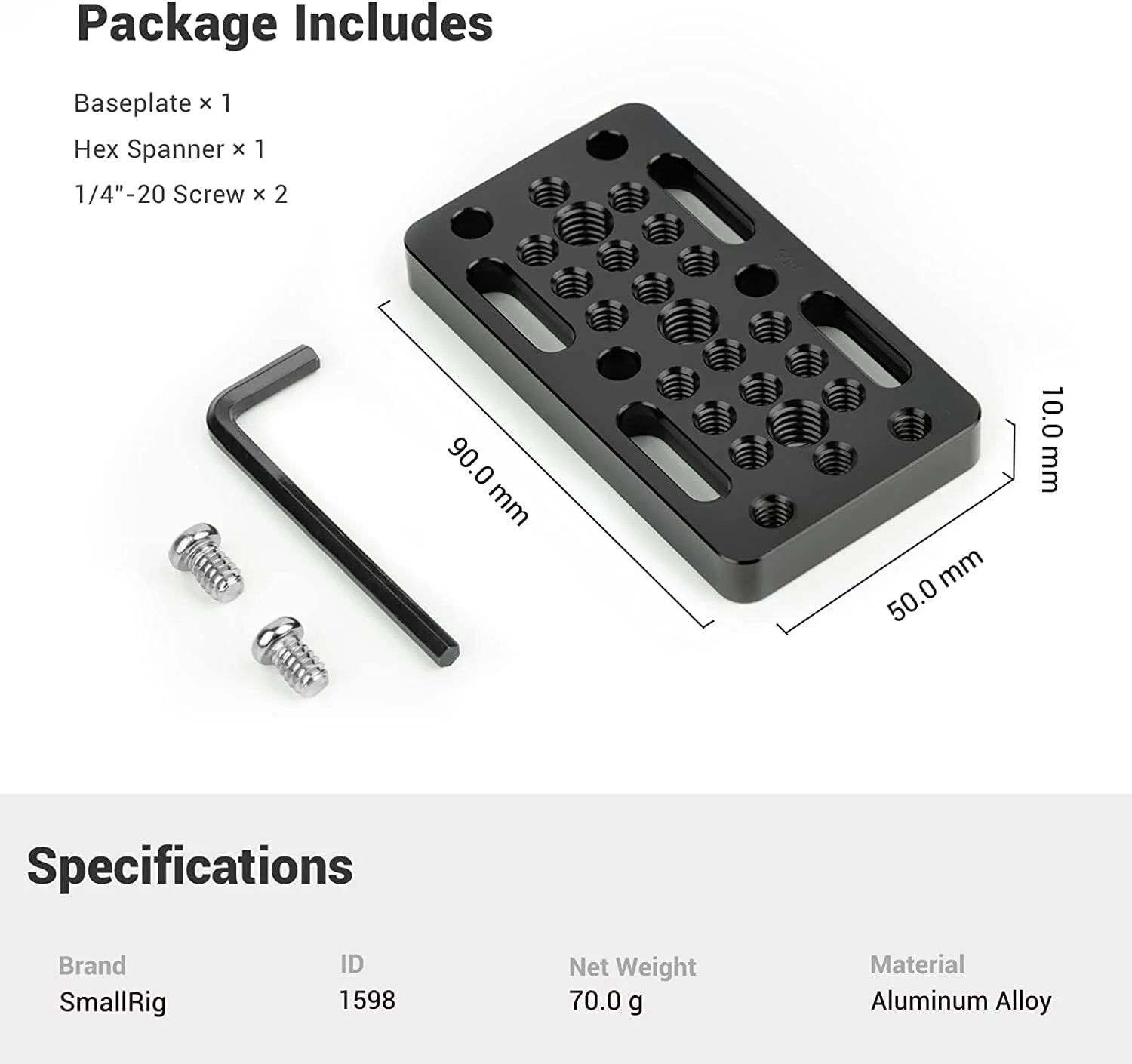 صفحه تعویض سریع دوربین SmallRig مدل 1598 - نسخه بلندتر - مناسب برای ریل بلاک ها، دم چلچله ای و میله های کوتاه صفحه تعویض سریع دوربین SmallRig مدل 1598 - نسخه بلندتر - مناسب برای ریل بلاک ها، دم چلچله ای و میله های کوتاه