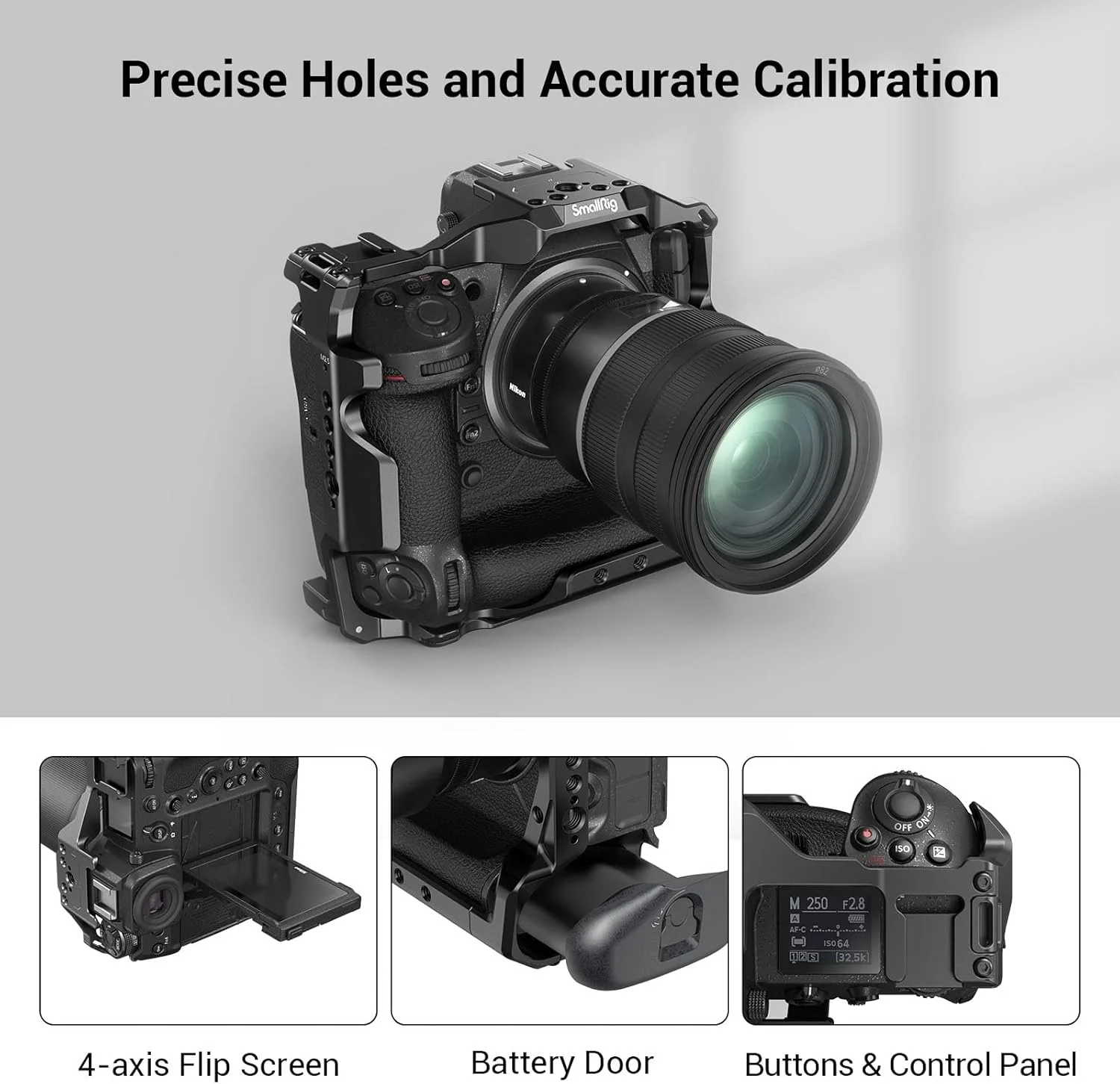 کیج دوربین SMALLRIG Z 9، کیج دوربین فیلمبرداری آلیاژ آلومینیوم برای Nikon Z 9، صفحه یکپارچه Ark، با سوراخ های 3/8 اینچ -16 برای ARRI -3195 کیج دوربین SMALLRIG Z 9، کیج دوربین فیلمبرداری آلیاژ آلومینیوم برای Nikon Z 9، صفحه یکپارچه Ark، با سوراخ های 3/8 اینچ -16 برای ARRI -3195