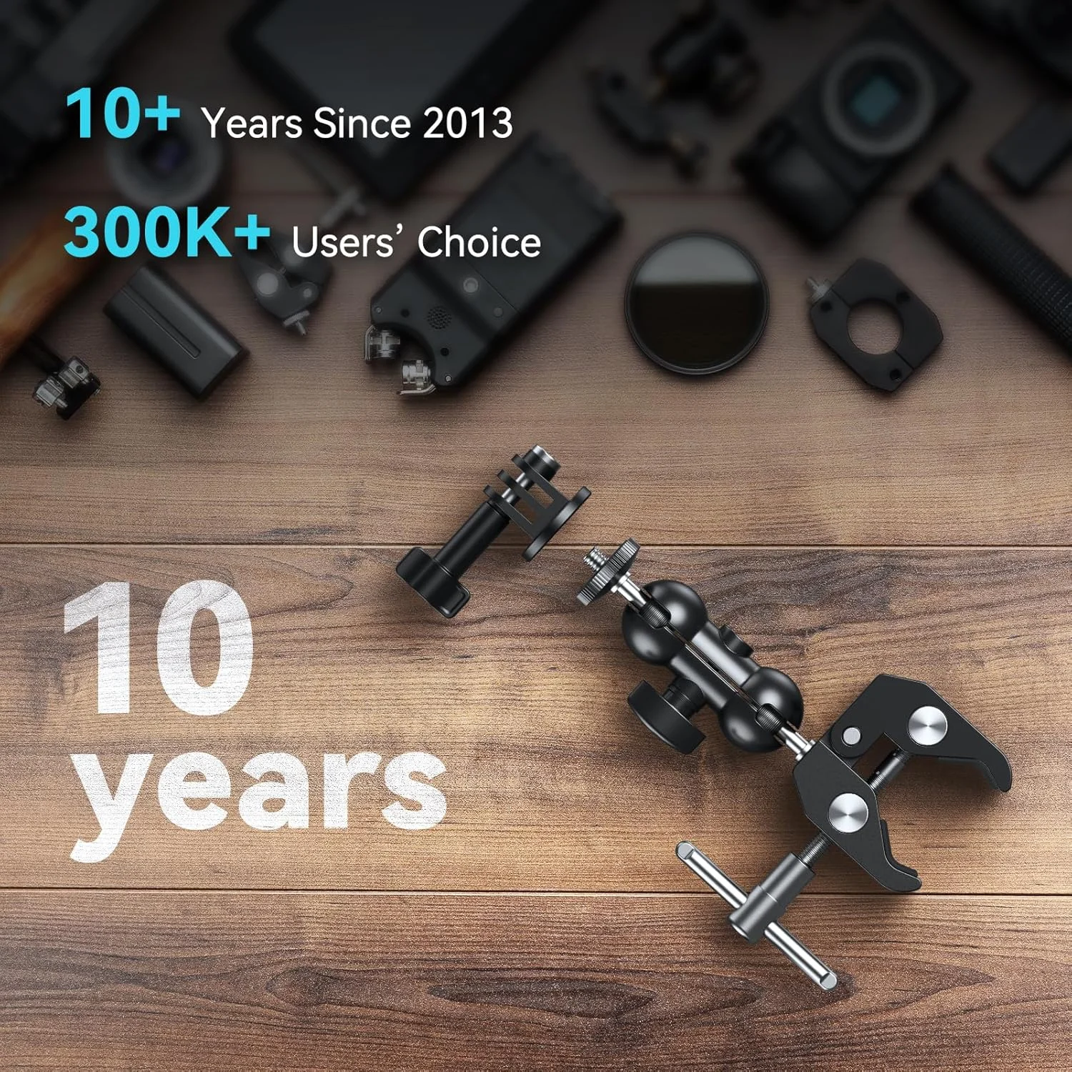 نگهدارنده گیره دوربین سوپر SMALLRIG، آداپتور بازوی جادویی با سر توپی دوبل، نگهدارنده نرده/میز/سه پایه برای مانیتور/نور/دوربین، برای Insta360، برای Gopro 1138B